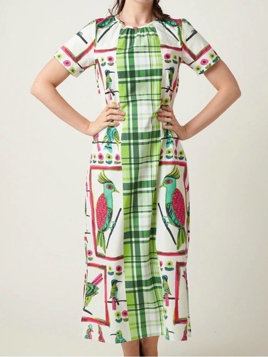 Frances Valentine Dresses & Skirts - Frances Valentine Bird Is The Word Gingham-Print Cotton Maxi Dress.